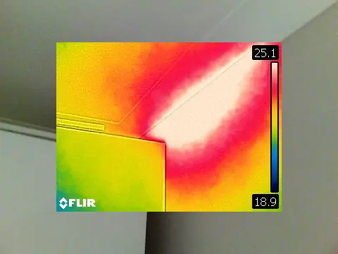 Honey Bee Surveys 7 Honey bee removal survey - thermal image of a honey bee nest in a dormer roof - Kensington, West London - removed by honey bee removal & relocation specialists SwarmCatcher