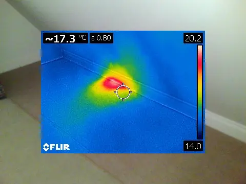 Honey Bee Surveys 9 Honey bee removal survey - thermal image of a honey bee nest in a barn conversion - Henley-on-Thames, Oxfordshire - removed by honey bee removal & relocation specialists SwarmCatcher