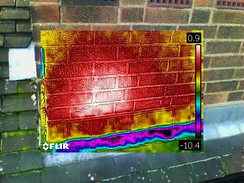 Honey Bee Surveys 18 Honey bee removal survey - thermal image of a honey bee colony in a chimney stack - Haringey, North London - removed by honey bee removal & relocation specialists SwarmCatcher