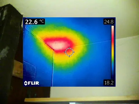 Honey Bee Surveys 20 Honey bee removal survey - thermal image of a honey bee colony in a plaster & lathe ceiling beneath lead roof - Windsor & Eton - removed by honey bee removal & relocation specialists SwarmCatcher